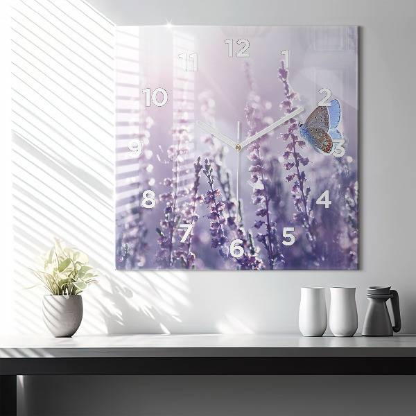 Ceas pătrat de perete din sticlă Abstracția