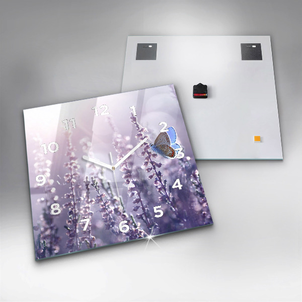 Ceas pătrat de perete din sticlă Abstracția