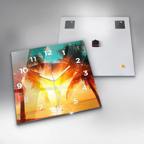 Ceas pătrat de perete din sticlă Vacante Odihna Vara