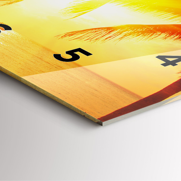 Ceas pătrat de perete din sticlă Vacante Odihna Vara