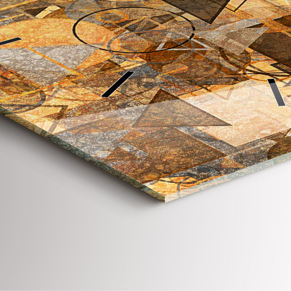 Ceas pătrat de perete din sticlă Forme geometrice