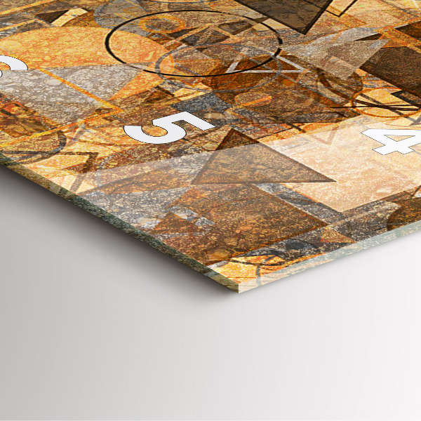 Ceas pătrat de perete din sticlă Forme geometrice