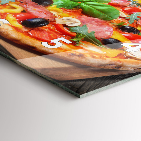 Ceas pătrat de perete din sticlă Inima culinară a Italiei