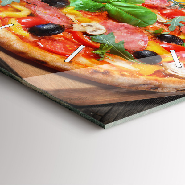 Ceas pătrat de perete din sticlă Inima culinară a Italiei