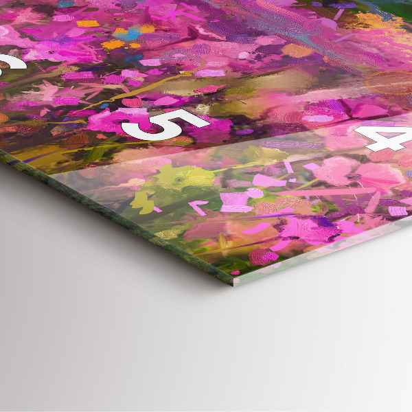 Ceas pătrat de perete din sticlă Lunca la apus