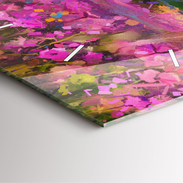 Ceas pătrat de perete din sticlă Lunca la apus