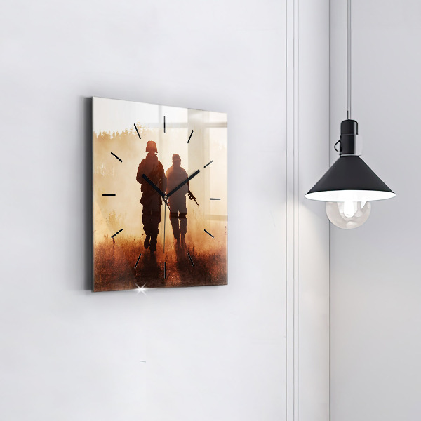 Ceas pătrat de perete din sticlă Marinei Statelor Unite