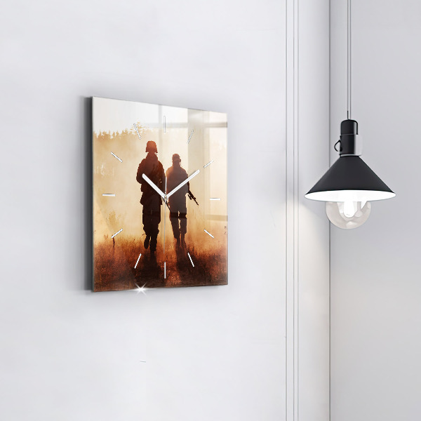 Ceas pătrat de perete din sticlă Marinei Statelor Unite