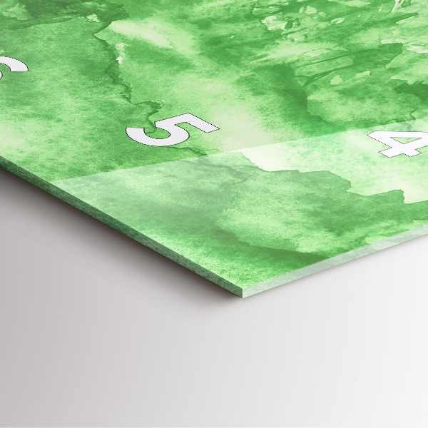 Ceas pătrat de perete din sticlă Pictură verde de pădure