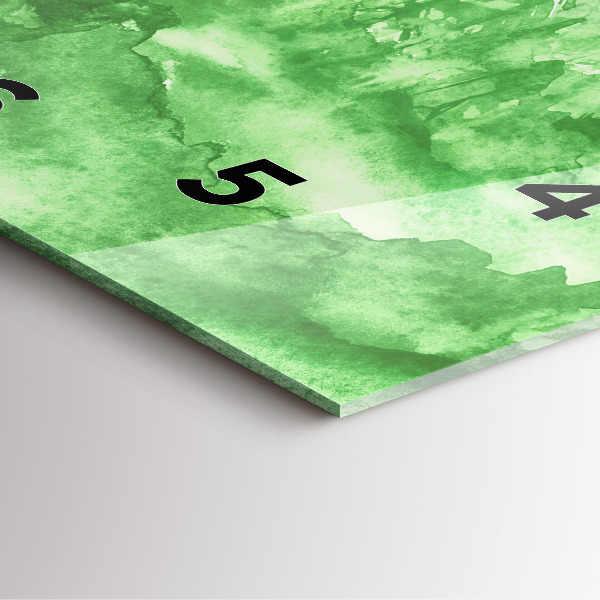 Ceas pătrat de perete din sticlă Pictură verde de pădure