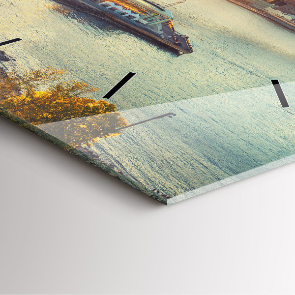 Ceas pătrat de perete din sticlă New York Manhattan