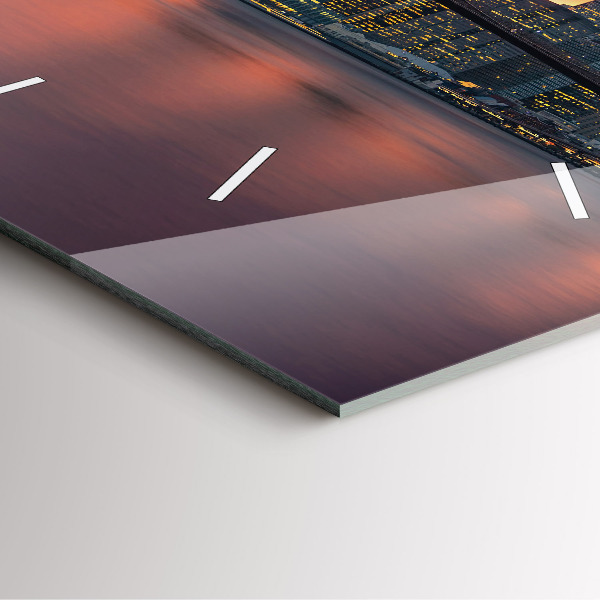 Ceas pătrat de perete din sticlă East River din New York