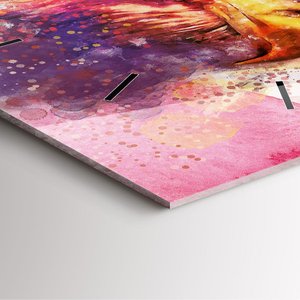 Ceas pătrat de perete din sticlă Vultur acuarelă