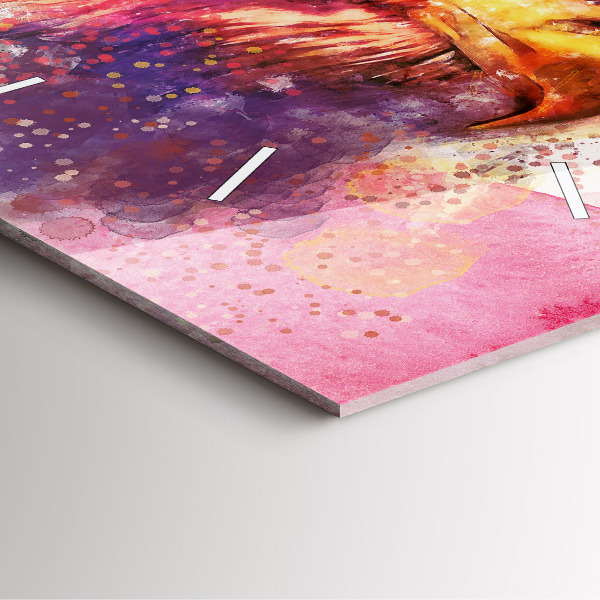 Ceas pătrat de perete din sticlă Vultur acuarelă