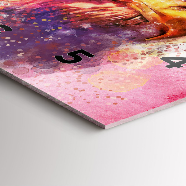 Ceas pătrat de perete din sticlă Vultur acuarelă