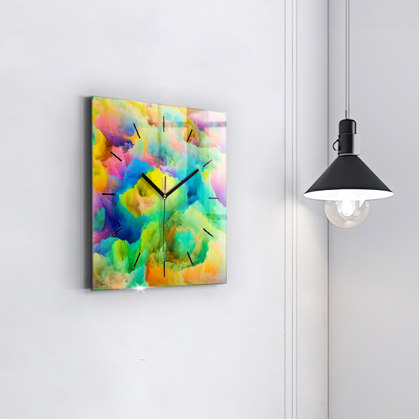 Ceas pătrat de perete din sticlă Textura fractală