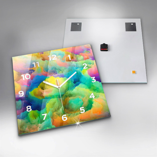 Ceas pătrat de perete din sticlă Textura fractală