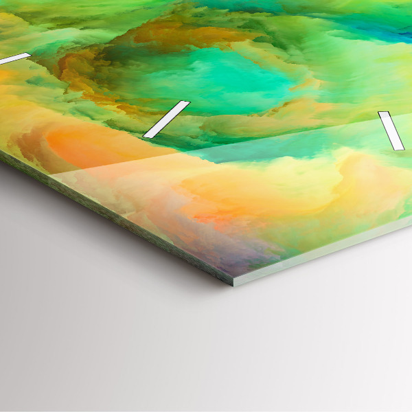 Ceas pătrat de perete din sticlă Textura fractală