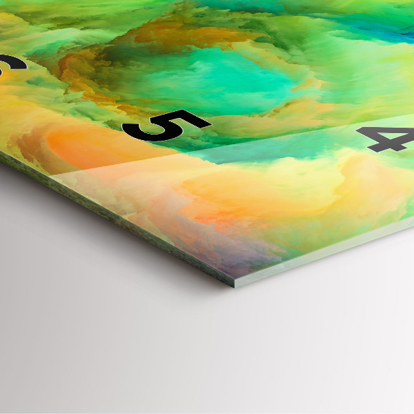 Ceas pătrat de perete din sticlă Textura fractală