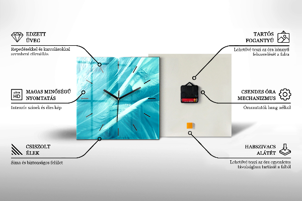 Ceas pătrat de perete din sticlă Colaj suprarealist
