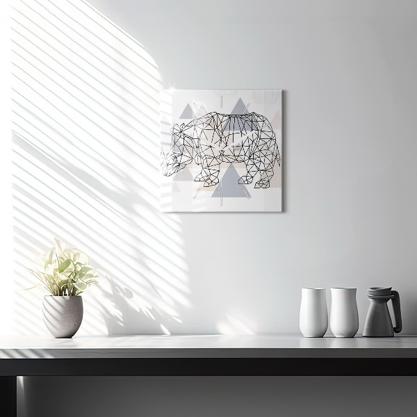 Ceas pătrat de perete din sticlă Model geometric