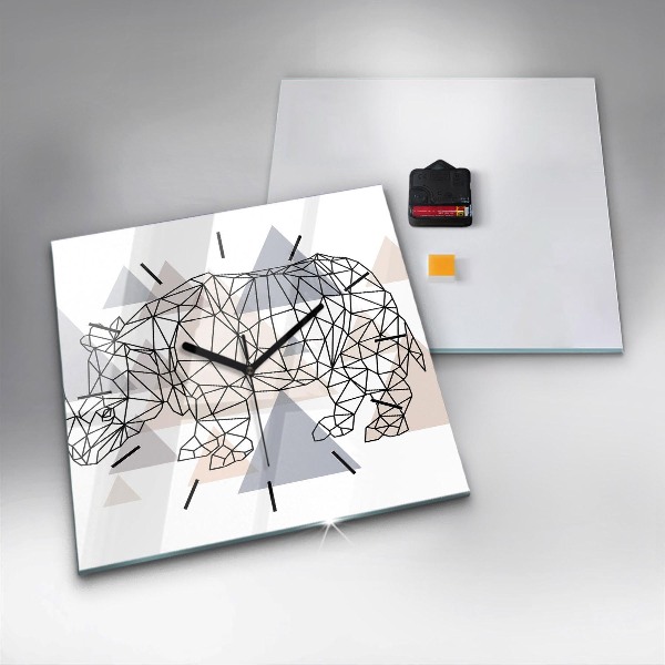 Ceas pătrat de perete din sticlă Model geometric