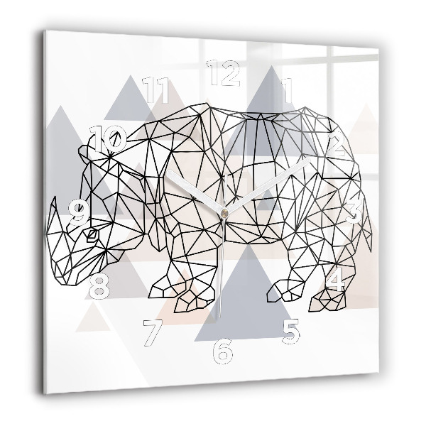Ceas pătrat de perete din sticlă Model geometric