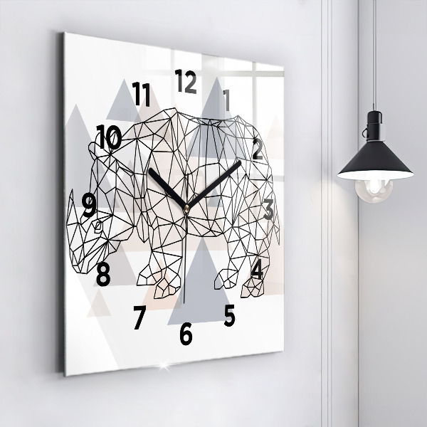 Ceas pătrat de perete din sticlă Model geometric