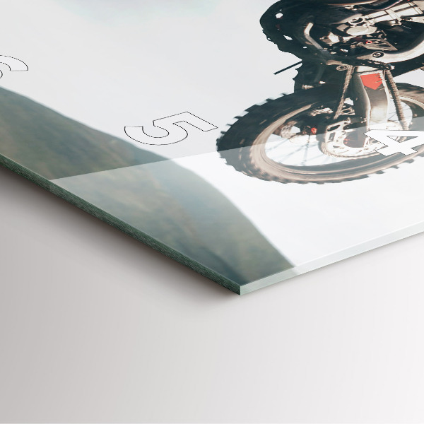 Ceas pătrat de perete din sticlă Stilul motor Adrenalina