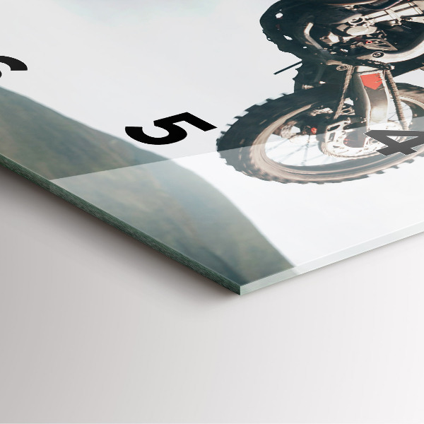 Ceas pătrat de perete din sticlă Stilul motor Adrenalina