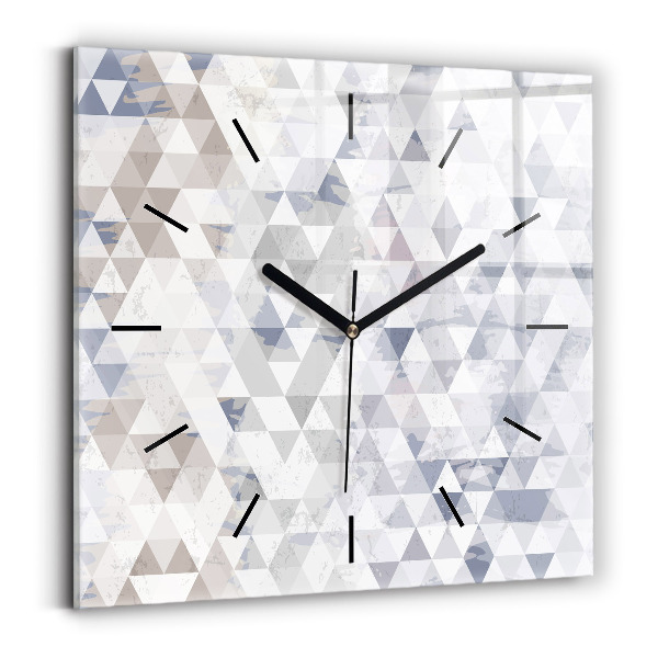 Ceas pătrat de perete din sticlă Model geometric
