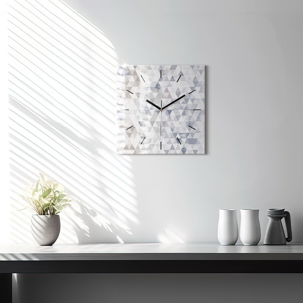 Ceas pătrat de perete din sticlă Model geometric