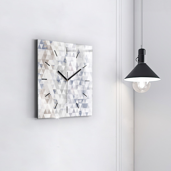 Ceas pătrat de perete din sticlă Model geometric