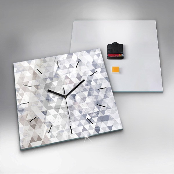 Ceas pătrat de perete din sticlă Model geometric