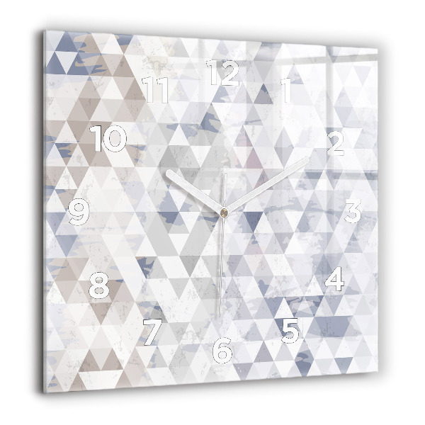 Ceas pătrat de perete din sticlă Model geometric