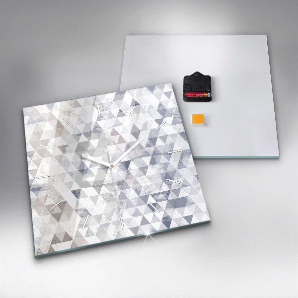 Ceas pătrat de perete din sticlă Model geometric