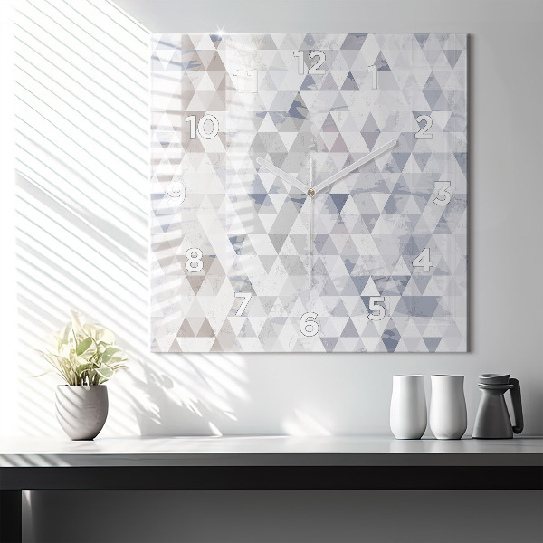 Ceas pătrat de perete din sticlă Model geometric