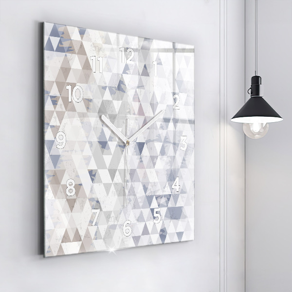 Ceas pătrat de perete din sticlă Model geometric
