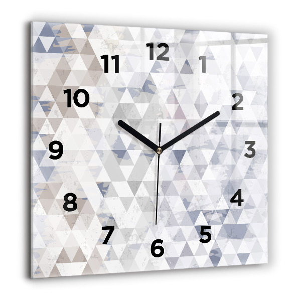 Ceas pătrat de perete din sticlă Model geometric