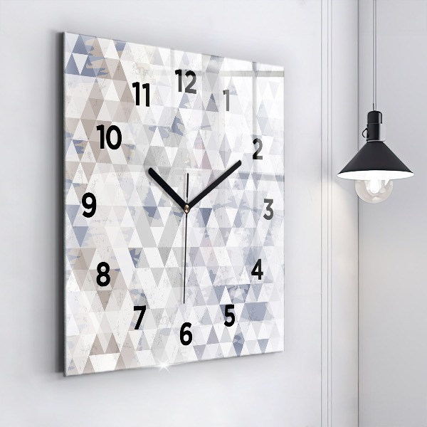 Ceas pătrat de perete din sticlă Model geometric