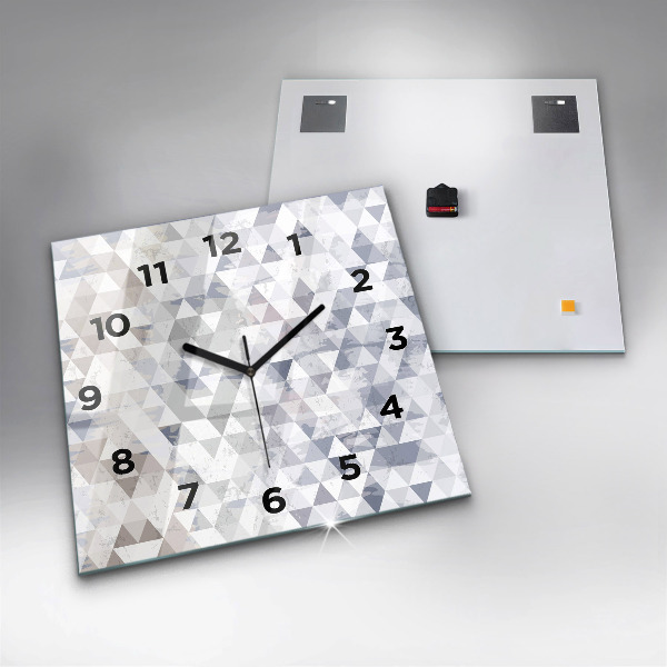 Ceas pătrat de perete din sticlă Model geometric