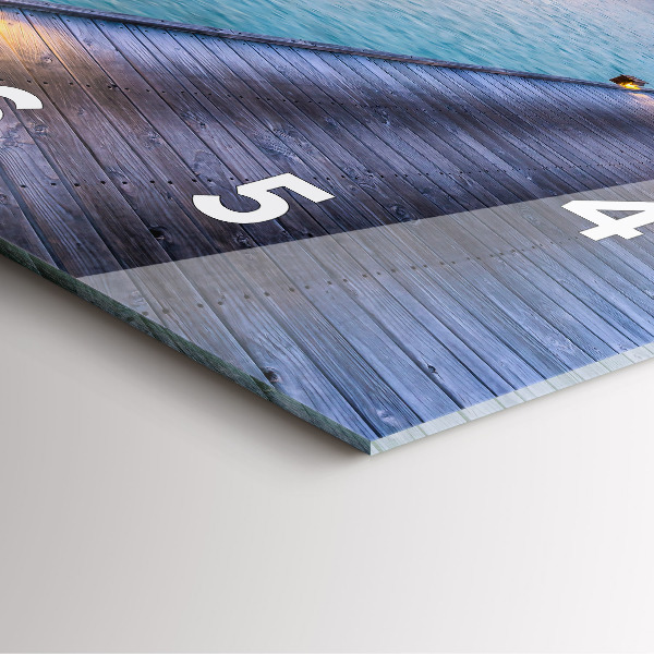 Ceas pătrat de perete din sticlă Apus de soare din Maldive