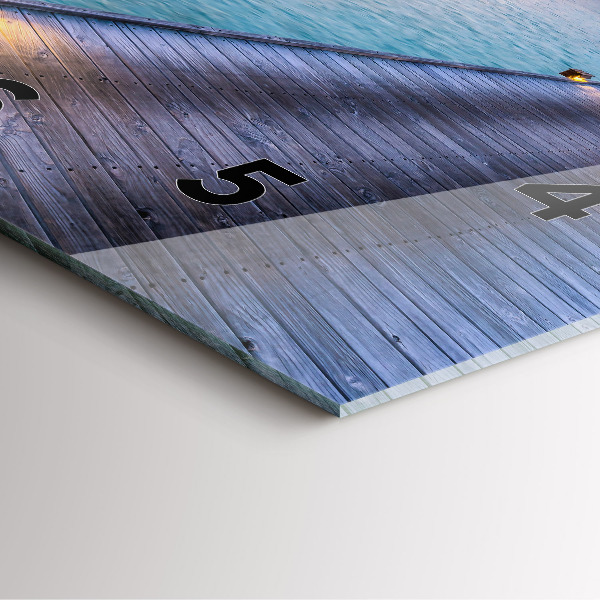 Ceas pătrat de perete din sticlă Apus de soare din Maldive