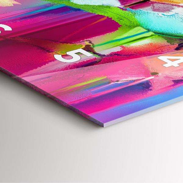 Ceas pătrat de perete din sticlă Flori abstracte