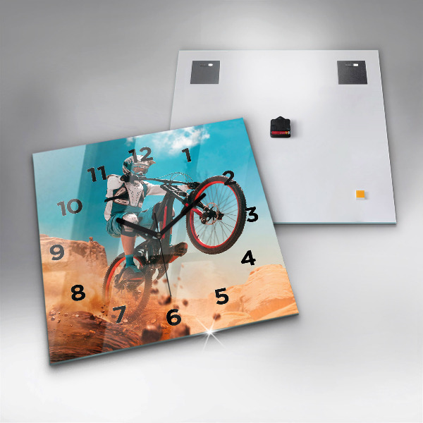 Ceas pătrat de perete din sticlă Cascader și adrenalină