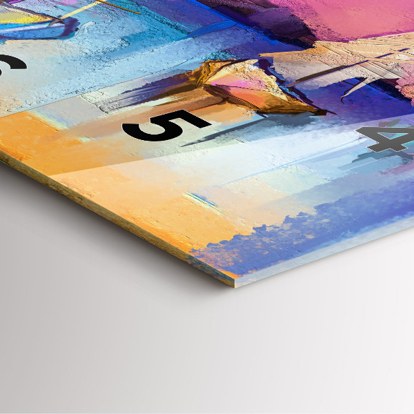 Ceas pătrat de perete din sticlă Peisaj marin