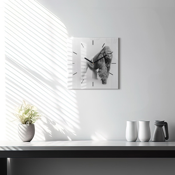 Ceas pătrat de perete din sticlă Colecție de artă animale