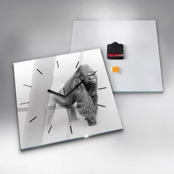 Ceas pătrat de perete din sticlă Colecție de artă animale