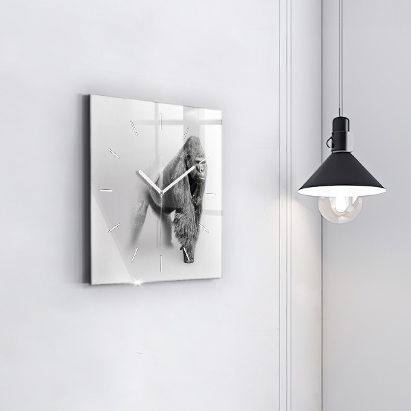 Ceas pătrat de perete din sticlă Colecție de artă animale
