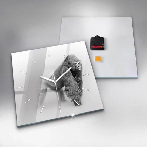 Ceas pătrat de perete din sticlă Colecție de artă animale